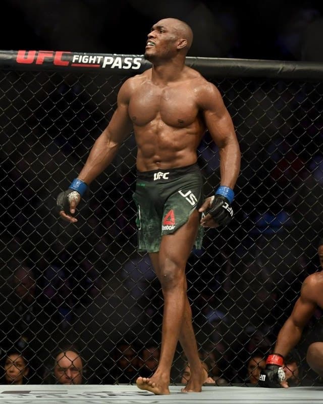 Kamaru Usman in the UFC octagon