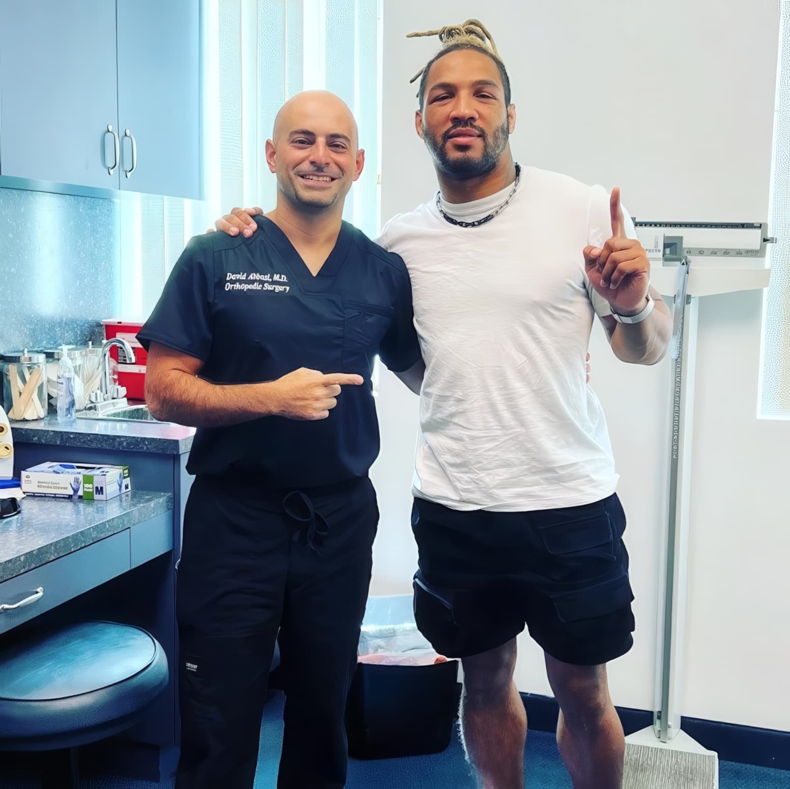 Dr. Abbasi with Kevin Lee, who fought for the UFC interim lightweight title